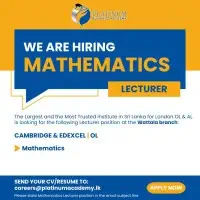 Vacancy - Cambridge / Edexcel OL Mathematics Lecturer - Wattala