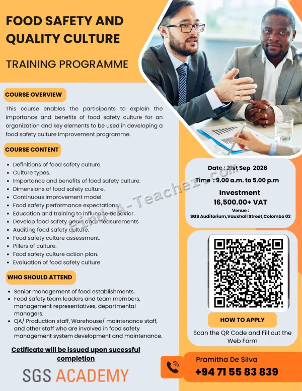 Food Safety And Quality Culture Training Programme