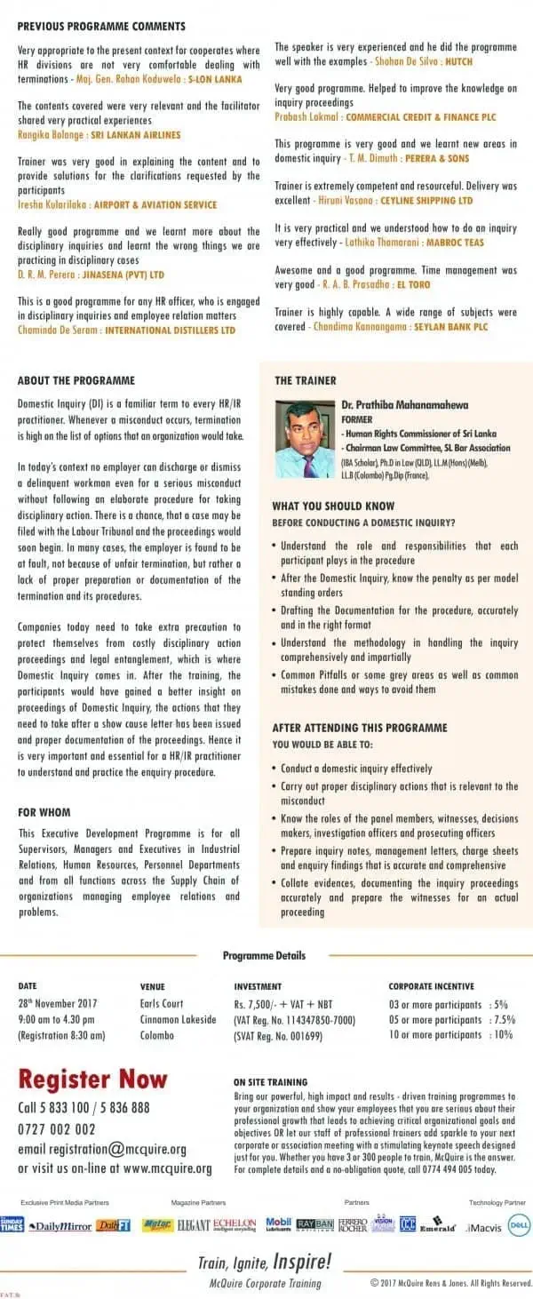 How to Conduct a Domestic Inquiry